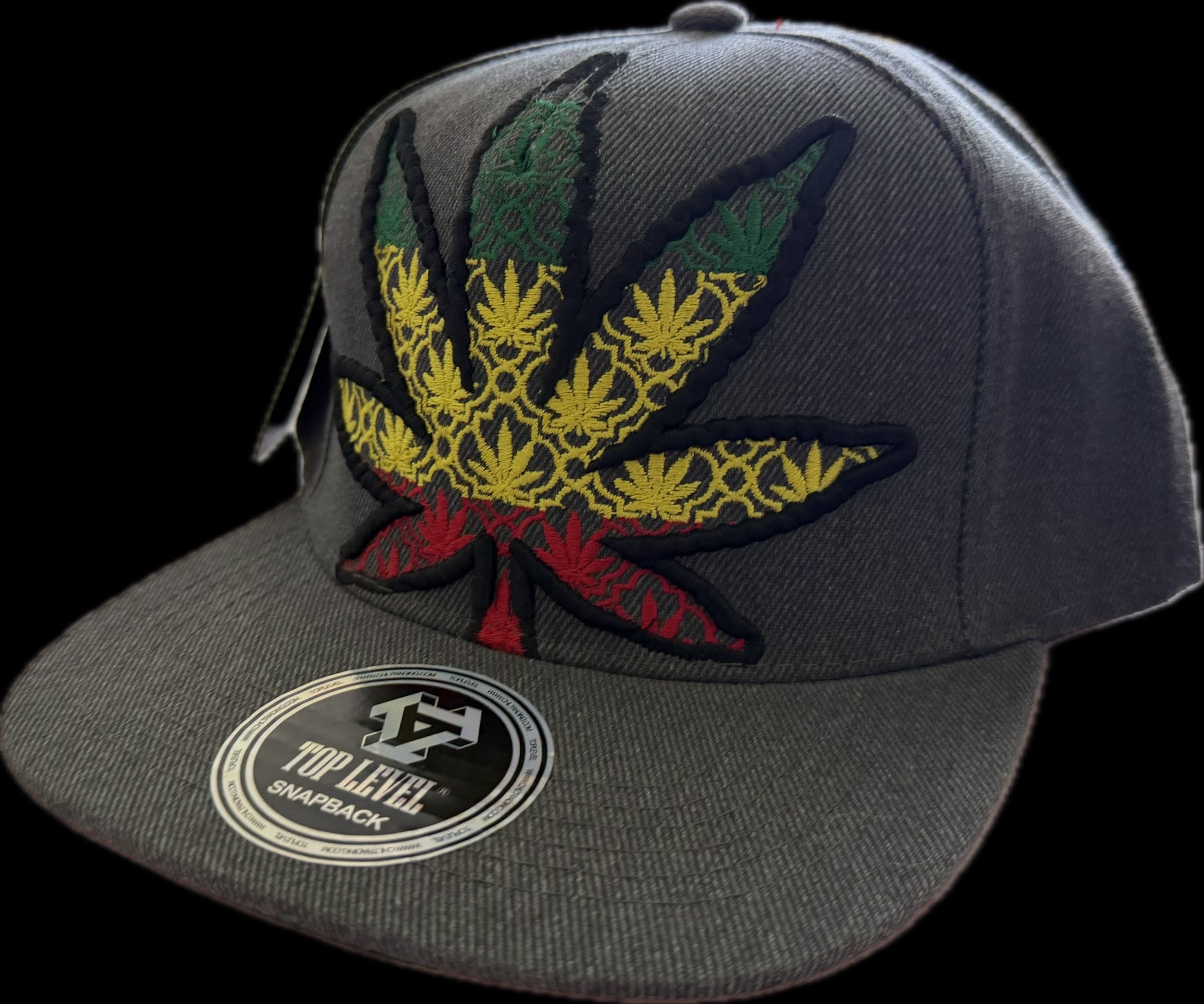 SnapBack Jamaican Weed Tricolor Gray